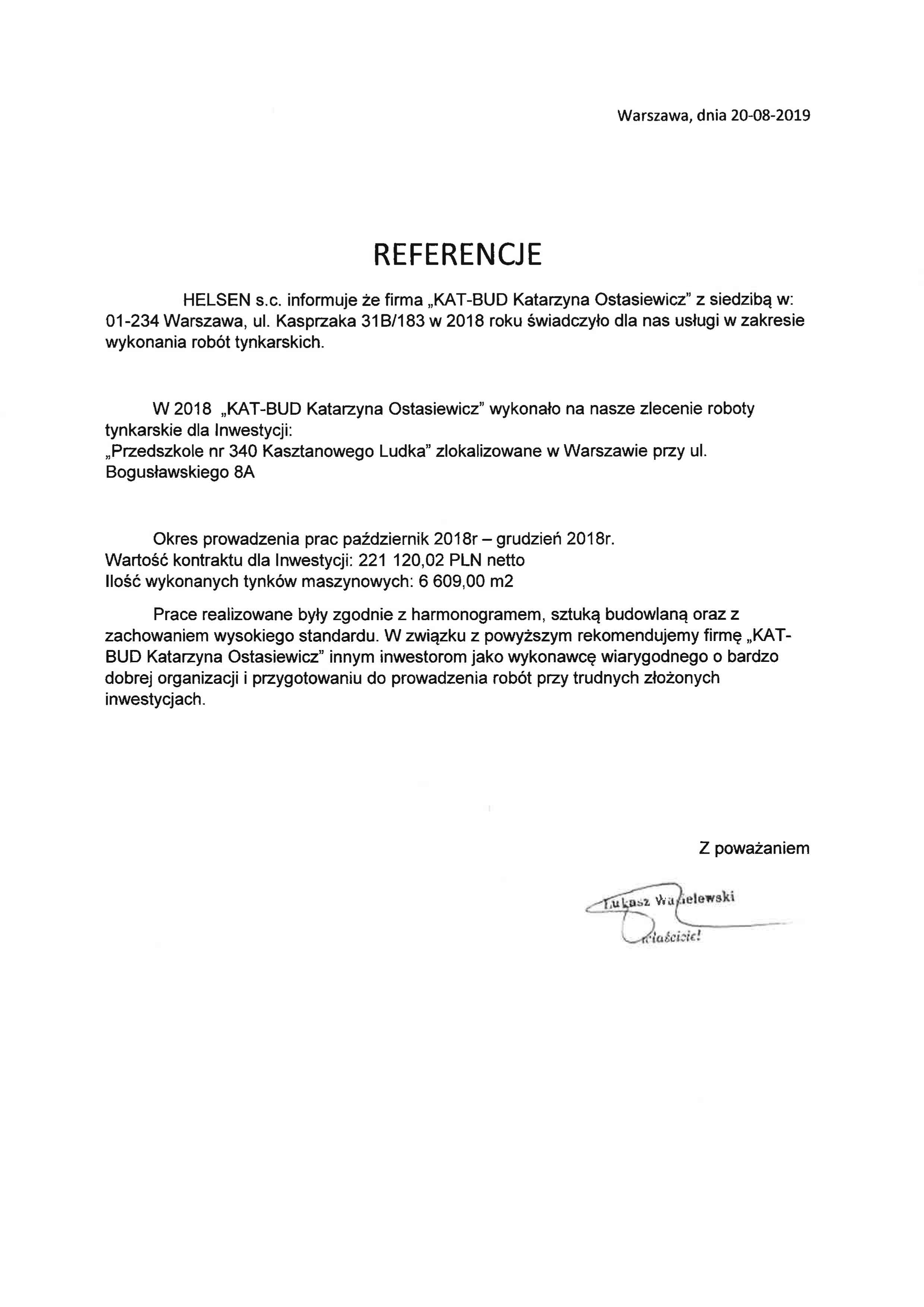 Referencje Helsen Przedszkole №340